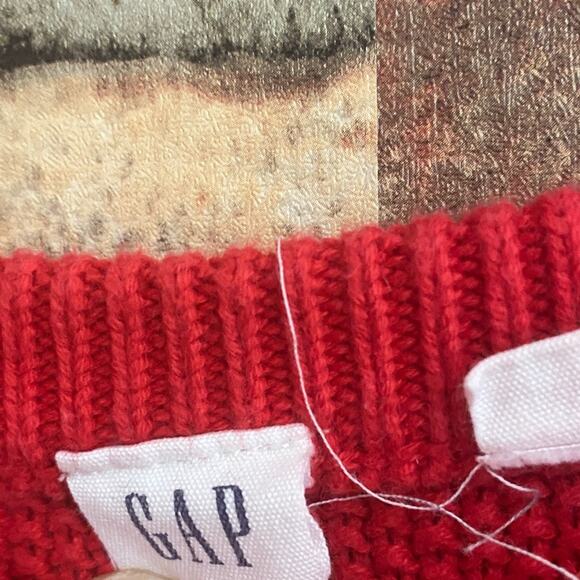 GAP Vibrant Red Cable Knit Sweater Small - Picture 2 of 3